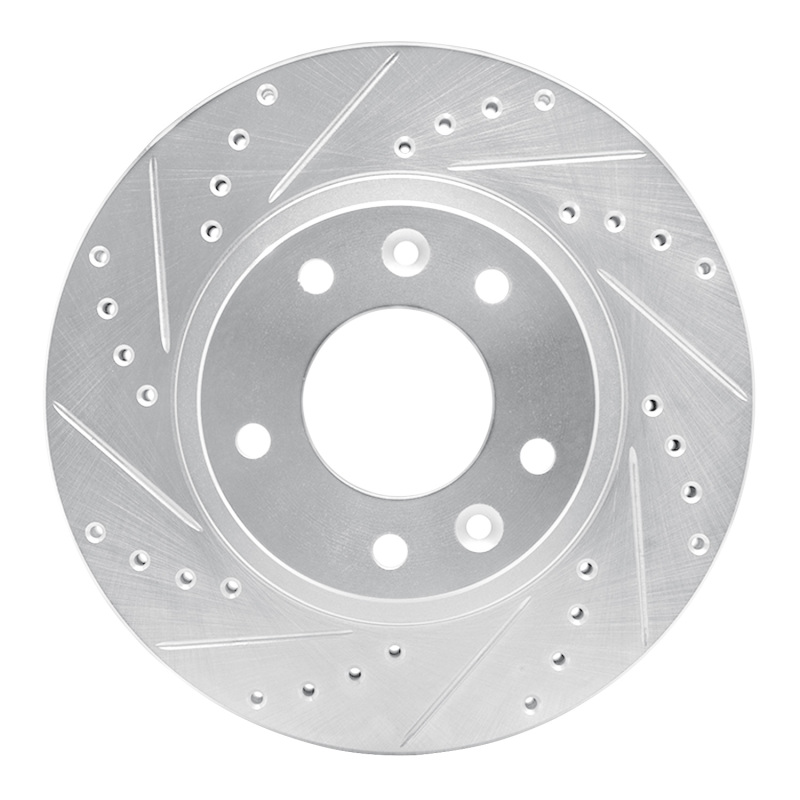 R1 93-95 Mazda RX-7 Front Left Drilled & Slotted Silver Brake Rotor - 631-80031L