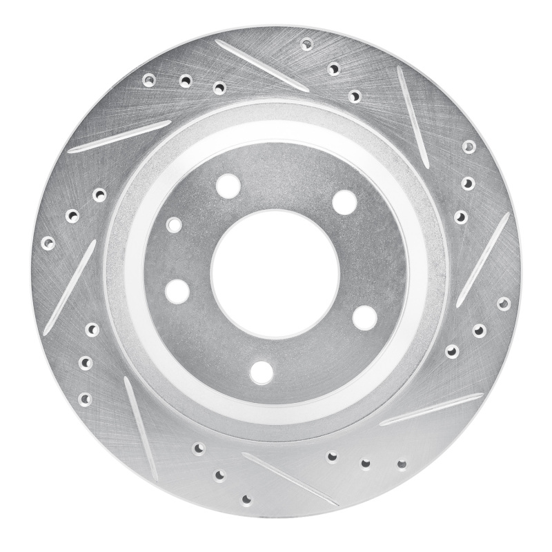 R1 93-95 Mazda RX-7 Rear Right Drilled & Slotted Silver Brake Rotor - 631-80032R