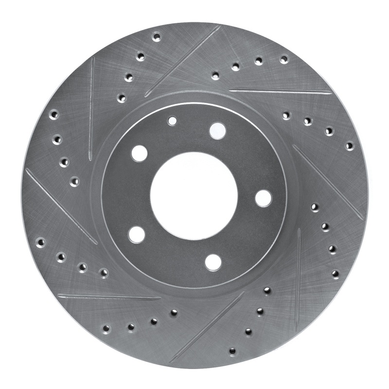 R1 01-02 Mazda Millenia Front Left Drilled & Slotted Silver Brake Rotor - 631-80035L