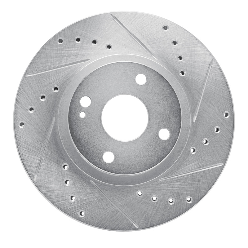 R1 01-05 Mazda Miata Front Right Drilled & Slotted Silver Brake Rotor - 631-80036R