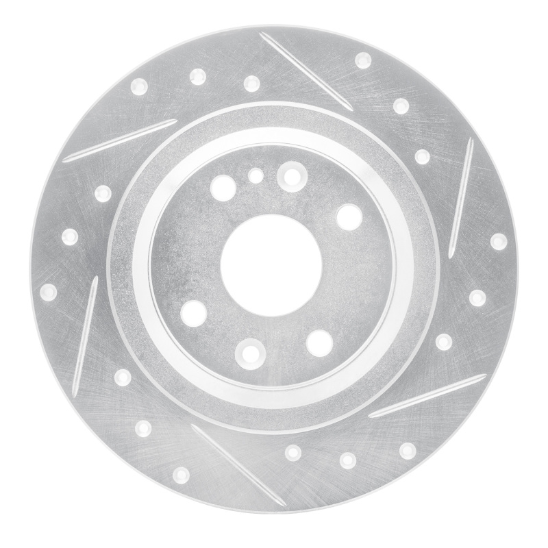 R1 01-05 Mazda Miata Rear Right Drilled & Slotted Silver Brake Rotor - 631-80037R