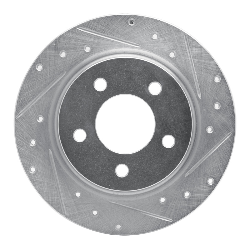 R1 04-13 Mazda 3 Rear Right Drilled & Slotted Silver Brake Rotor - 631-80040R