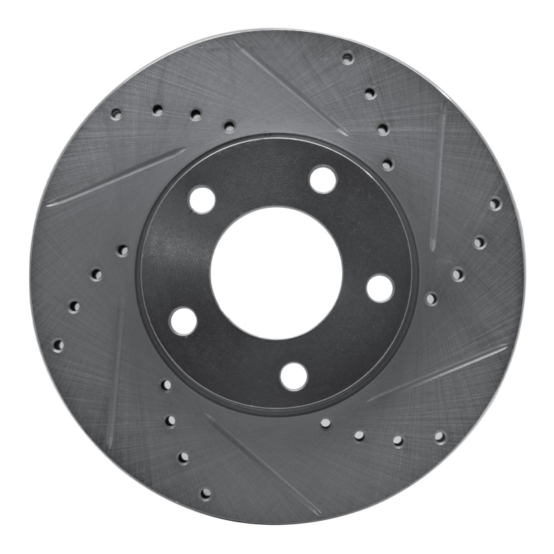 R1 04-13 Mazda 3 Front Right Drilled & Slotted Silver Brake Rotor - 631-80041R