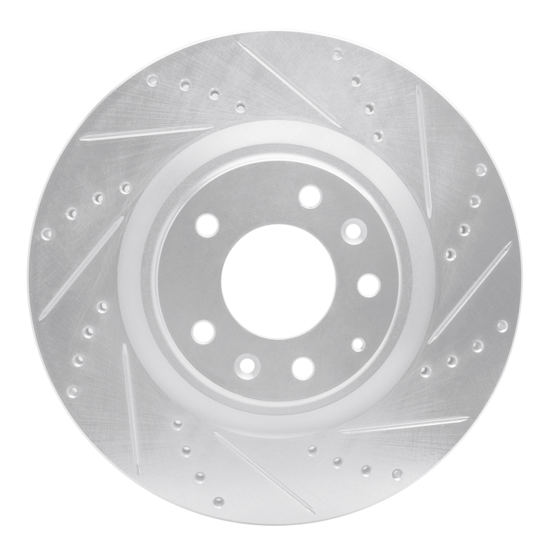 R1 04-11 Mazda RX-8 Front Right Drilled & Slotted Silver Brake Rotor - 631-80043R