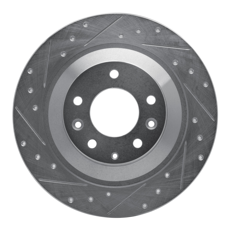R1 06-07 Mazda 6 Rear Left Drilled & Slotted Silver Brake Rotor - 631-80046L