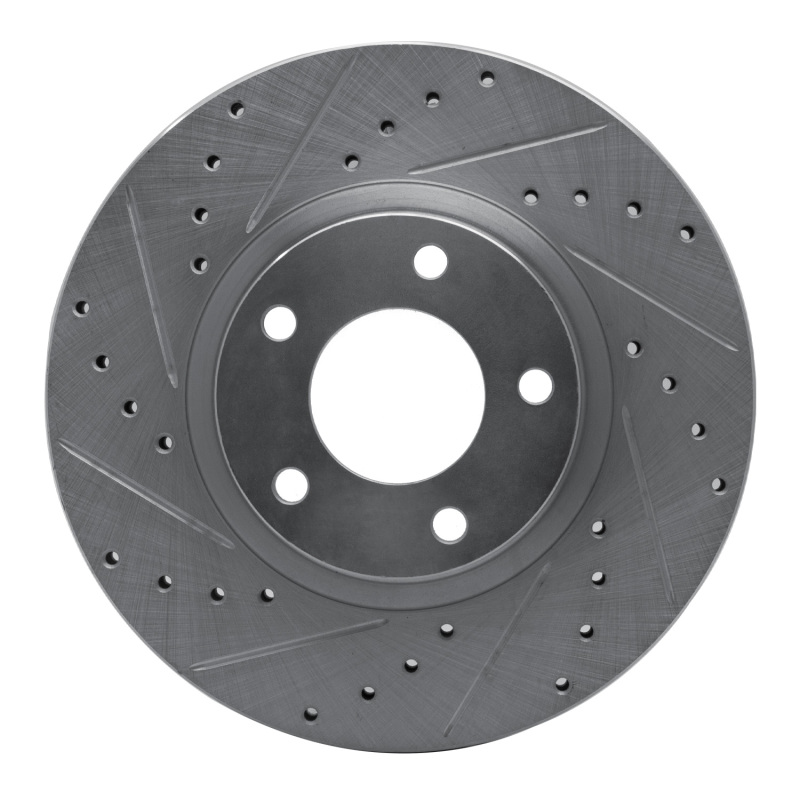 R1 04-15 Mazda 3 Front Left Drilled & Slotted Silver Brake Rotor - 631-80065L