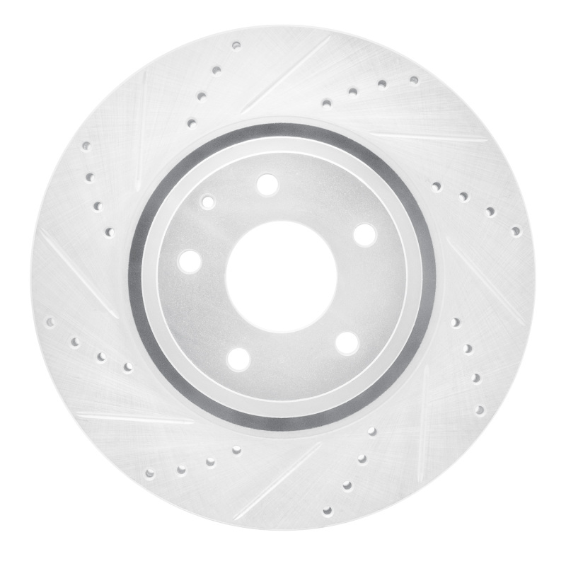 R1 16-25 Mazda CX-5 Front Left Drilled & Slotted Silver Brake Rotor - 631-80078L