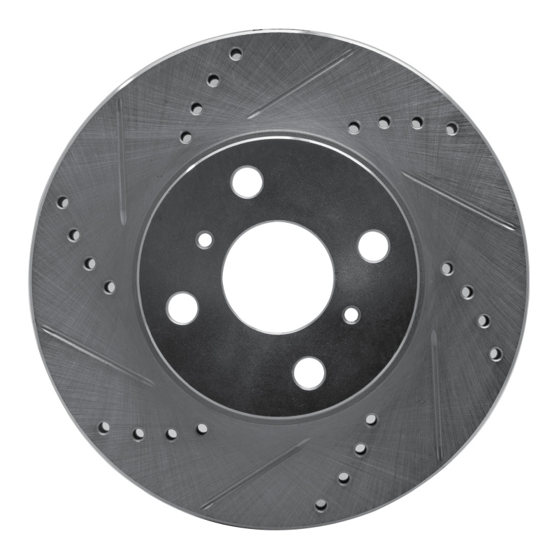 R1 04-06 Scion XA Front Left Drilled & Slotted Silver Brake Rotor - 631-91002L