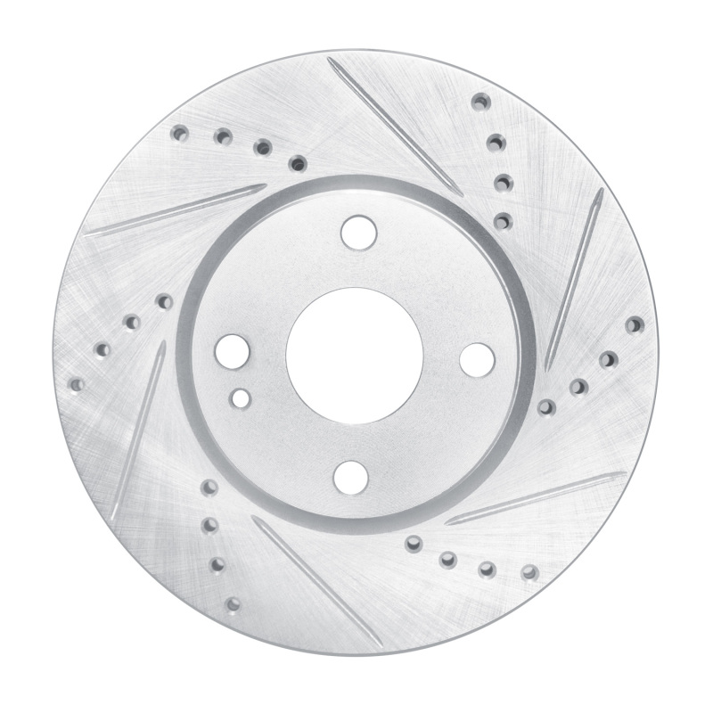 R1 16-25 Mazda 2 (Mexico) Front Right Drilled & Slotted Silver Brake Rotor - 631-91003R