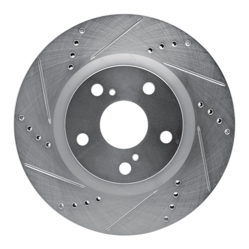 R1 02-08 Seat ALHAMBRA Front Left Drilled & Slotted Silver Brake Rotor - 631-92027L