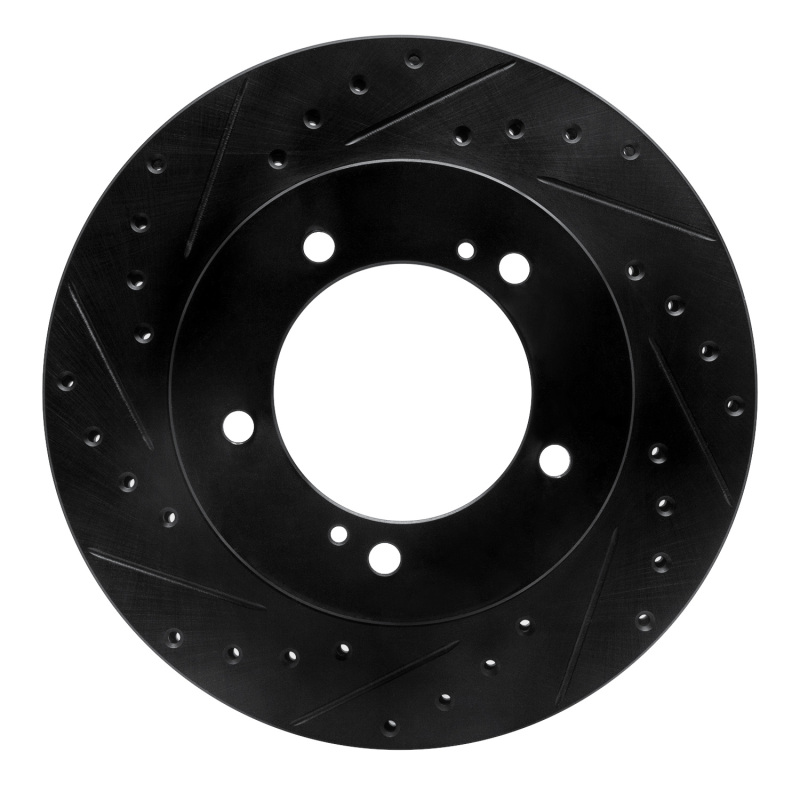 R1 96-98 Suzuki Sidekick Front Left Drilled & Slotted Black Brake Rotor - 633-01012L