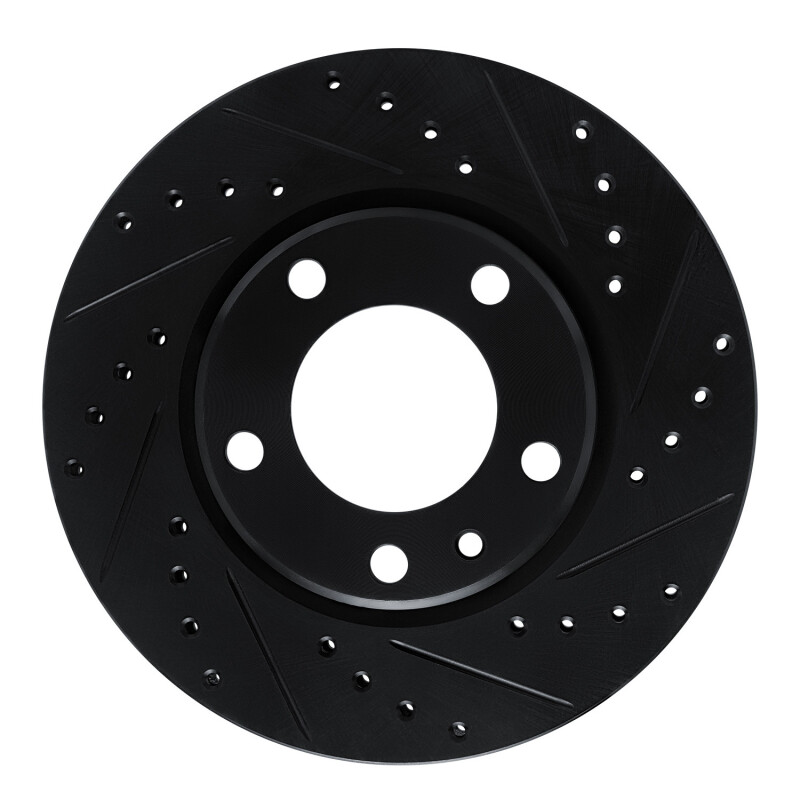 R1 88-91 BMW M3 Front Right Drilled & Slotted Black Brake Rotor - 633-31022R