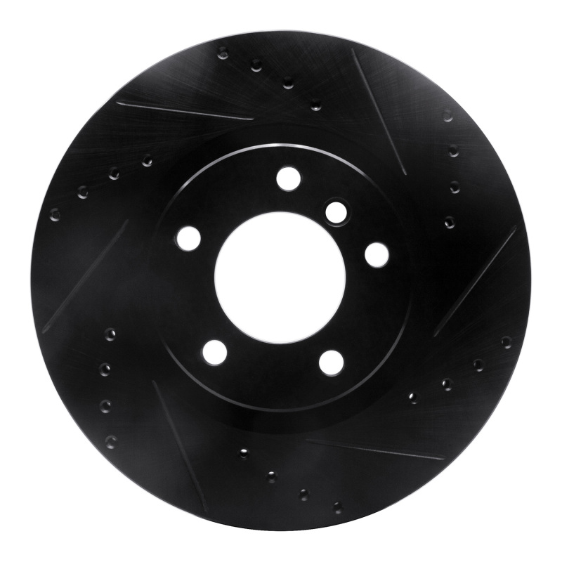 R1 95-02 BMW M3 Left Front Drilled & Slotted Black Brake Rotor - 633-31036D