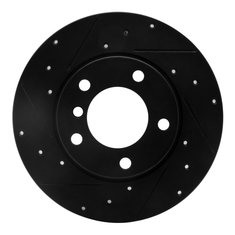 R1 95-98 BMW Z3 Front Left Drilled & Slotted Black Brake Rotor - 633-31038L