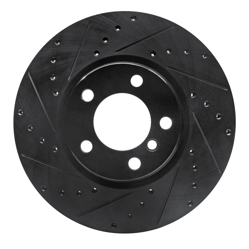 R1 12-18 BMW 228I Front Left Drilled & Slotted Black Brake Rotor - 633-31121L