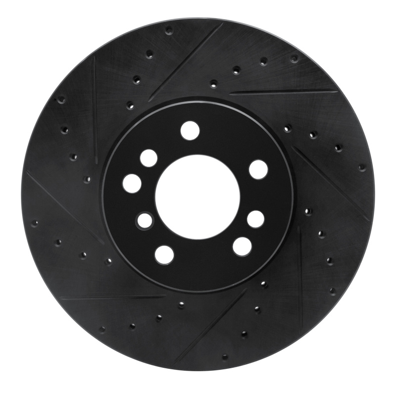 R1 00-06 BMW X5 Front Left Drilled & Slotted Black Brake Rotor - 633-31135L