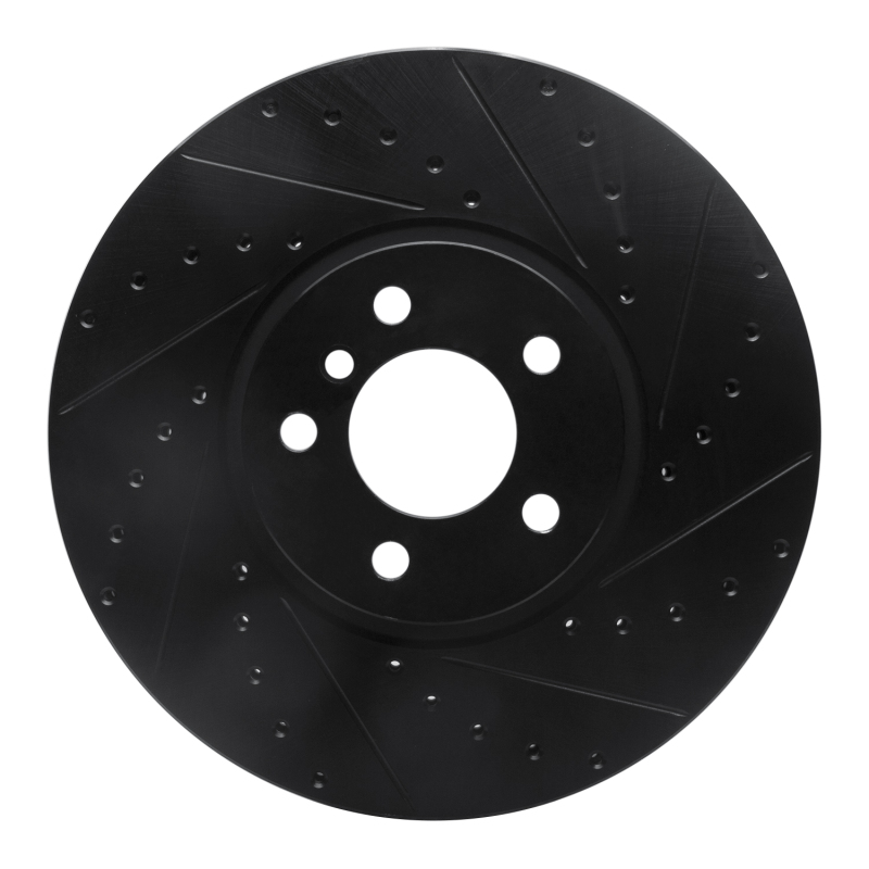 R1 02-06 BMW X5 Front Right Drilled & Slotted Black Brake Rotor - 633-31137R