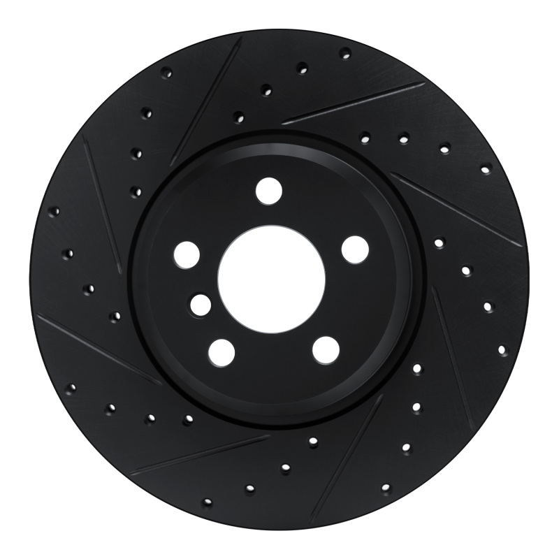 R1 18-25 BMW 430I xDrive Gran Coupe Front Left Drilled & Slotted Black Brake Rotor - 633-31171L