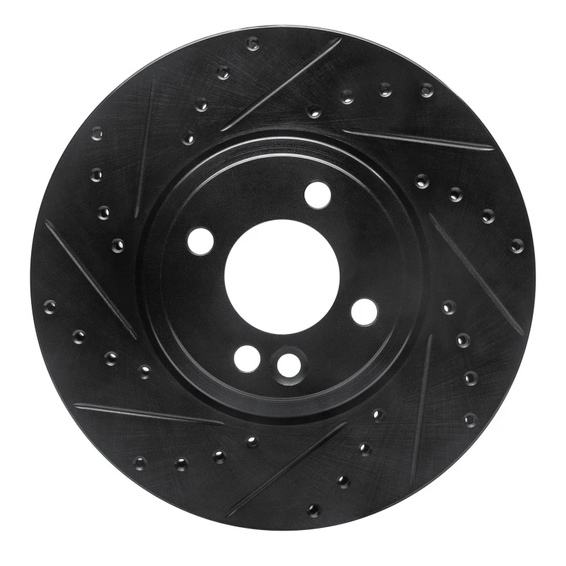 R1 02-06 Mini Cooper (Excl Clubman) Front Left Drilled & Slotted Black Brake Rotor - 633-32002L