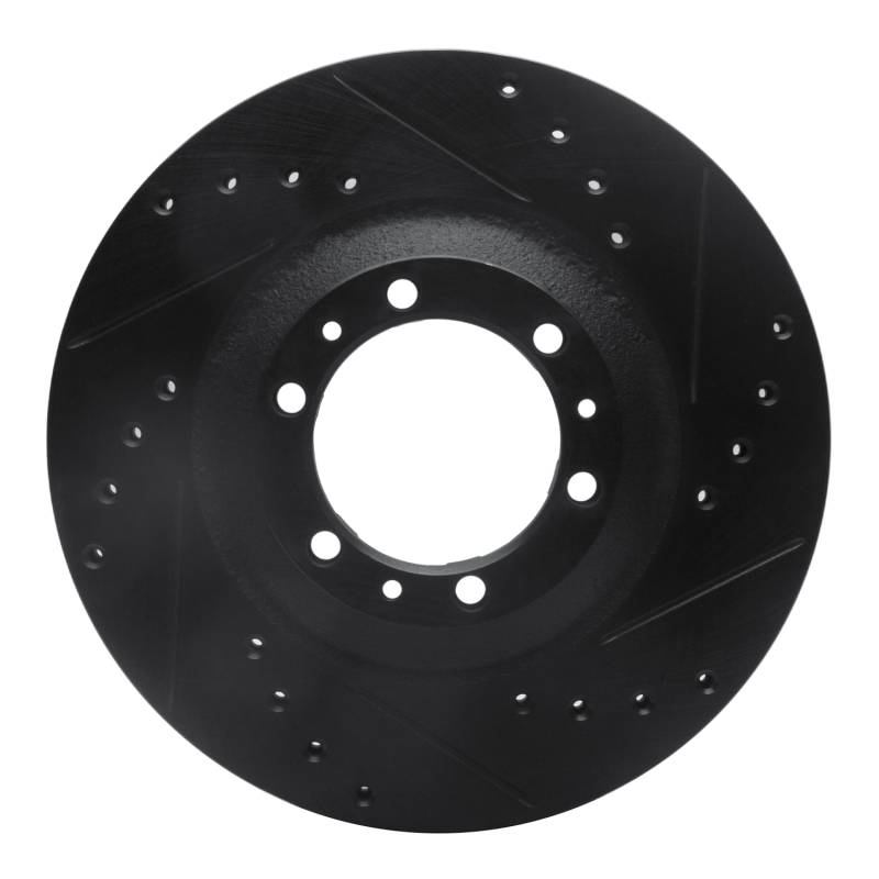 R1 92-02 Acura SLX Front Right Drilled & Slotted Black Brake Rotor - 633-37008R