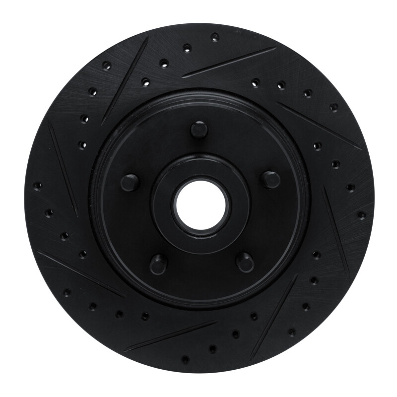 R1 74-84 Chrysler Imperial Front Left Drilled & Slotted Black Brake Rotor - 633-39027L