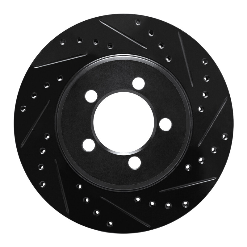 R1 65-72 Dodge Dart Front Right Drilled & Slotted Black Brake Rotor - 633-40002R