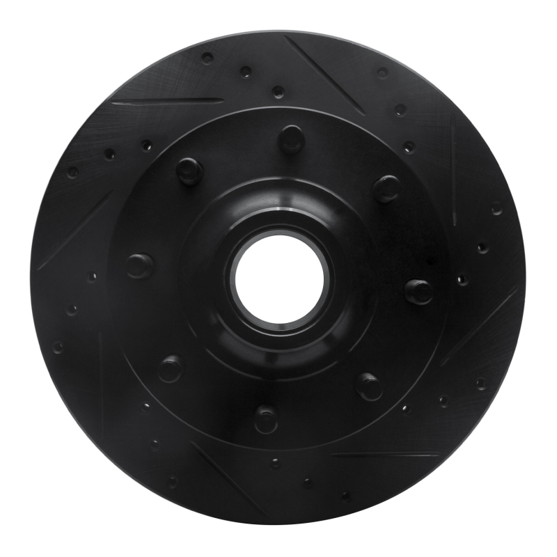 R1 1994-1999 Dodge Ram 2500 Front Right Drilled & Slotted Black Brake Rotor - 633-40078R