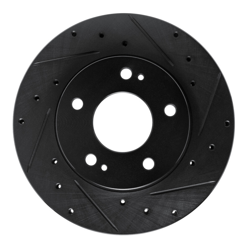 R1 98-98 Eagle TALON Front Right Drilled & Slotted Black Brake Rotor - 633-41001R