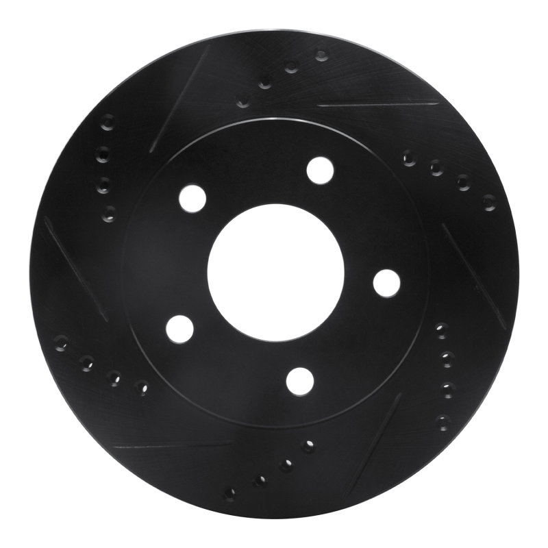R1 83-96 Buick Riviera Front Left Drilled & Slotted Black Brake Rotor - 633-45003L