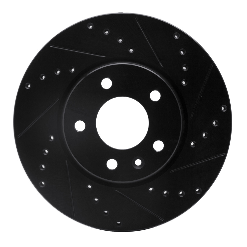 R1 2011-2025 Buick LaCrosse Front Right Drilled & Slotted Black Brake Rotor - 633-45045R