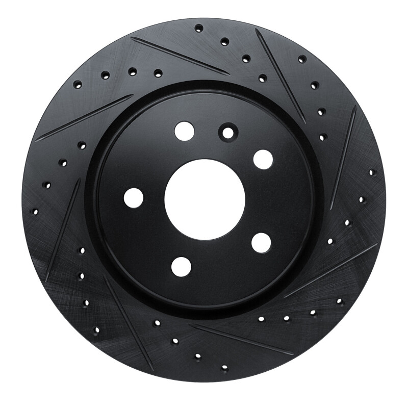 R1 19-25 Buick Envision Rear Right Drilled & Slotted Black Brake Rotor - 633-46062R
