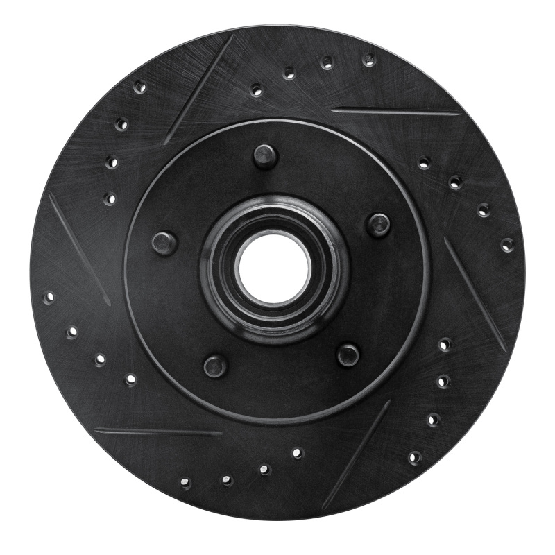 R1 70-81 Buick Electra Front Left Drilled & Slotted Black Brake Rotor - 633-47005L