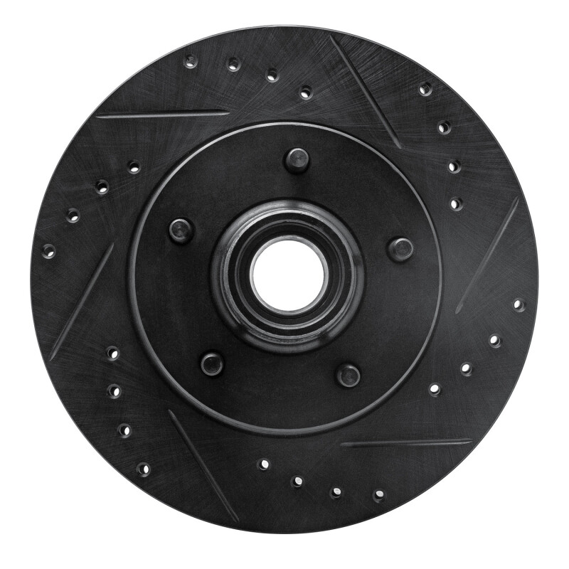 R1 70-81 Buick Estate Wagon Front Right Drilled & Slotted Black Brake Rotor - 633-47005R