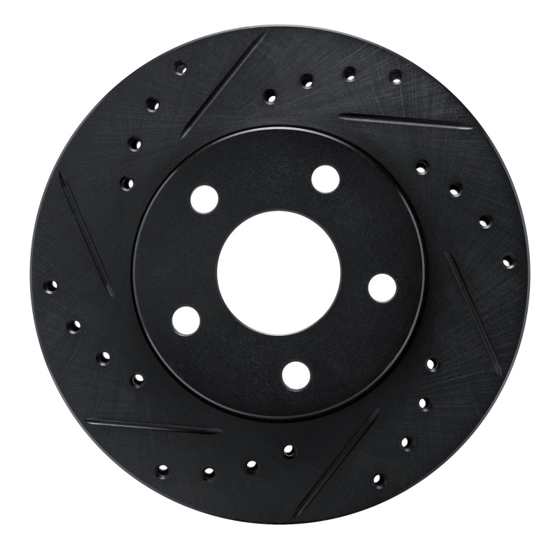 R1 82-84 Buick SKYHAWK Front Left Drilled & Slotted Black Brake Rotor - 633-47010L