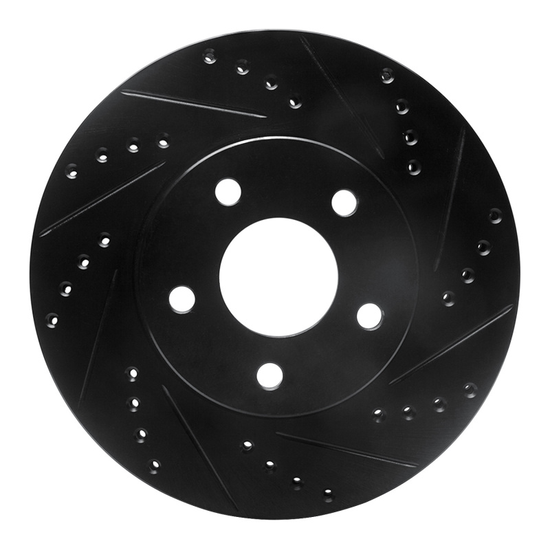 R1 07-10 Chevrolet Cobalt Front Right Drilled & Slotted Black Brake Rotor - 633-47036R