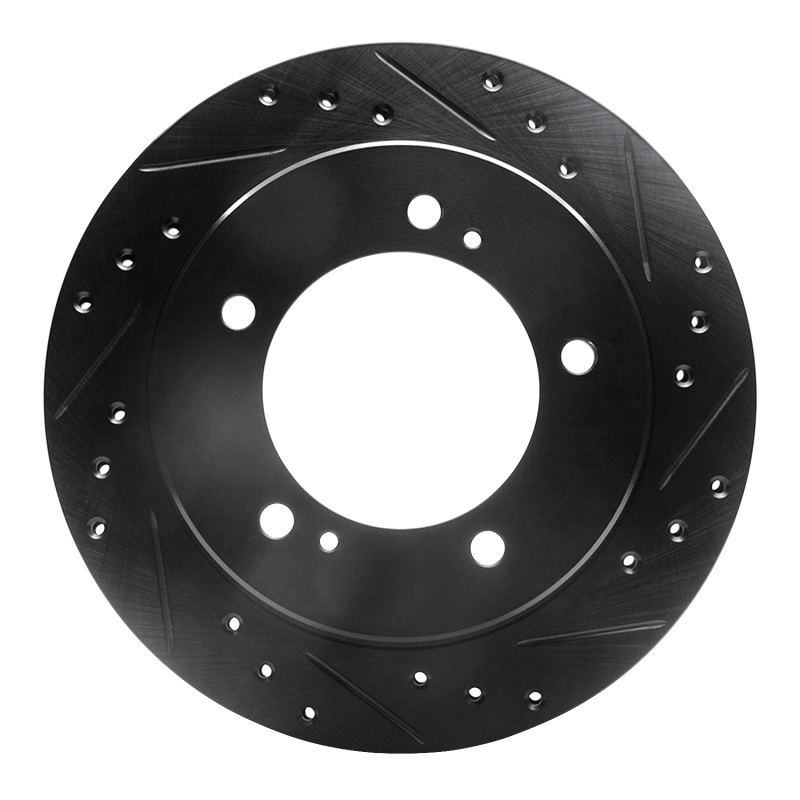 R1 91-98 Chevrolet Tracker Front Right Drilled & Slotted Black Brake Rotor - 633-47059R