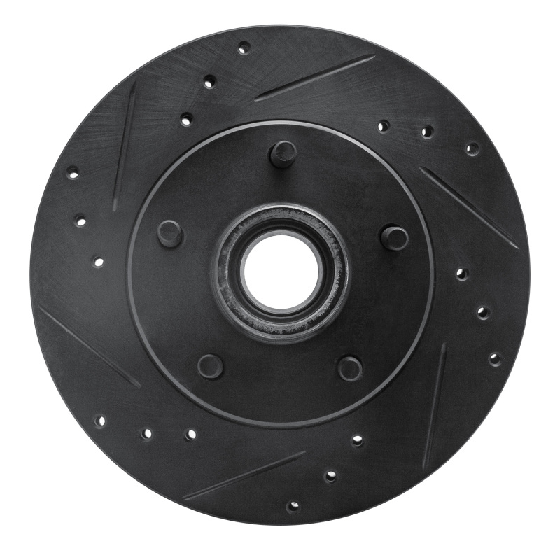 R1 1982-1995 Buick Regal Front Left Drilled & Slotted Black Brake Rotor - 633-47062L