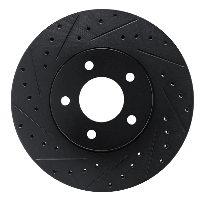 R1 01-07 Buick Rendezvous Front Left Drilled & Slotted Black Brake Rotor - 633-47067L