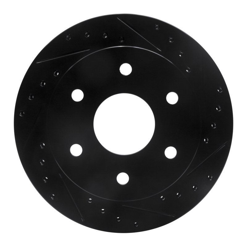 R1 1988-2000 Cadillac Escalade Front Right Drilled & Slotted Black Brake Rotor - 633-48008R