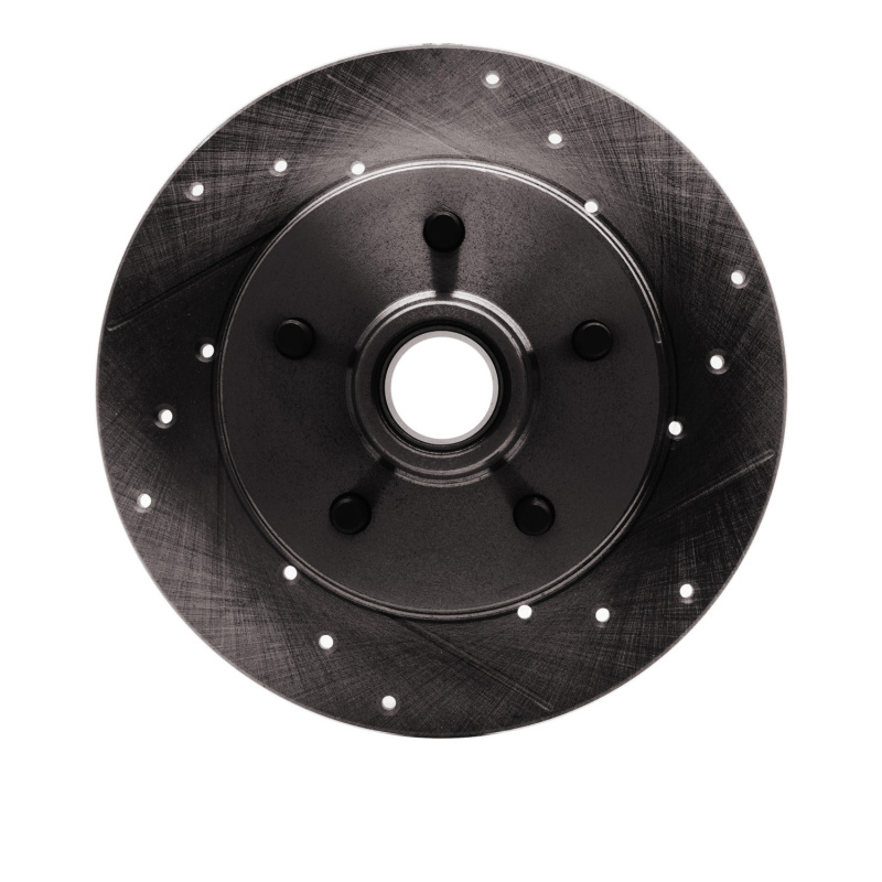 R1 88-94 Chevrolet C1500 Front Right Drilled & Slotted Black Brake Rotor - 633-48010R