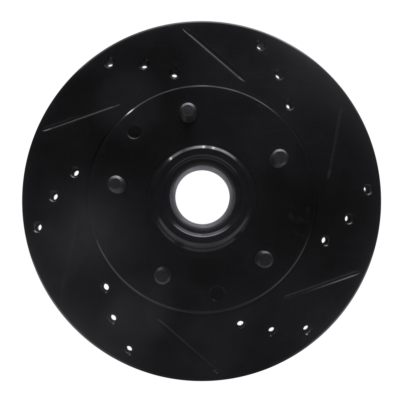 R1 91-03 Chevrolet S10 Blazer Front Right Drilled & Slotted Black Brake Rotor - 633-48016R