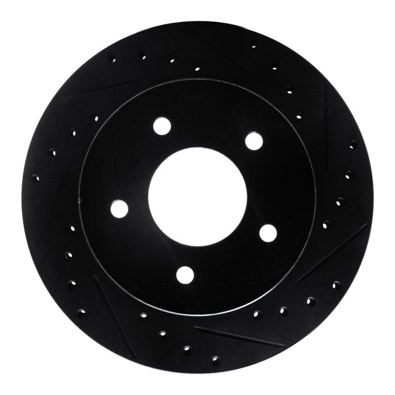 R1 90-02 Chevrolet ASTRO Front Right Drilled & Slotted Black Brake Rotor - 633-48019R