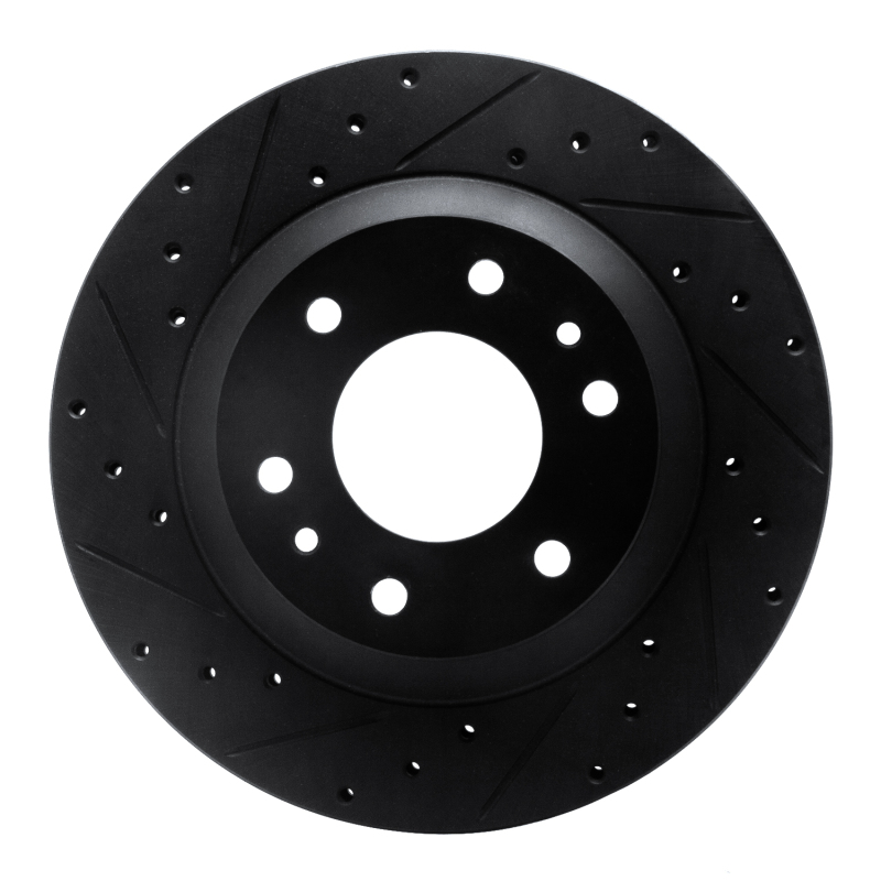 R1 02-05 Buick Rainier Front Left Drilled & Slotted Black Brake Rotor - 633-48044L