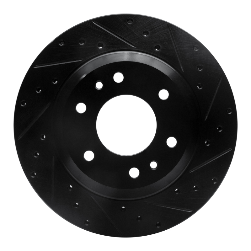 R1 02-05 Buick Rainier Front Right Drilled & Slotted Black Brake Rotor - 633-48044R