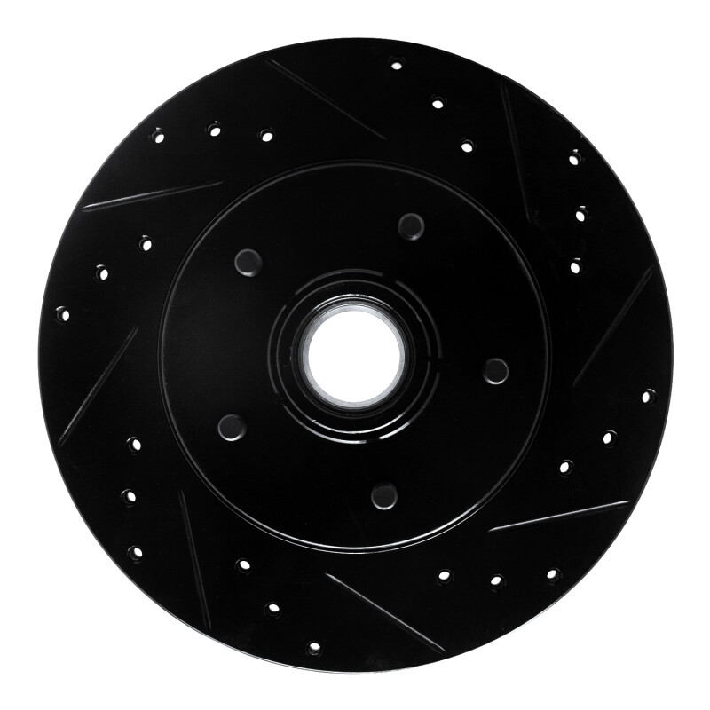 R1 91-96 Buick Roadmaster Front Right Drilled & Slotted Black Brake Rotor - 633-51000R