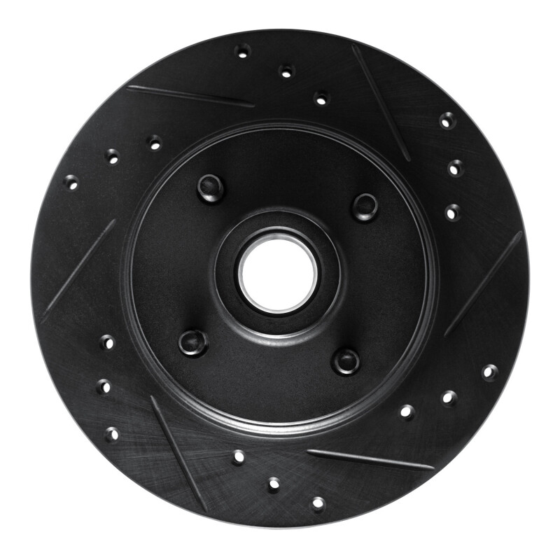 R1 76-80 Buick SKYHAWK Front Right Drilled & Slotted Black Brake Rotor - 633-52001R