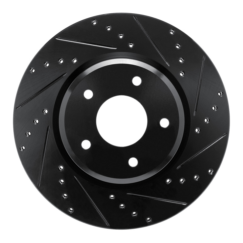 R1 05-06 Pontiac GTO Front Right Drilled & Slotted Black Brake Rotor - 633-52016R