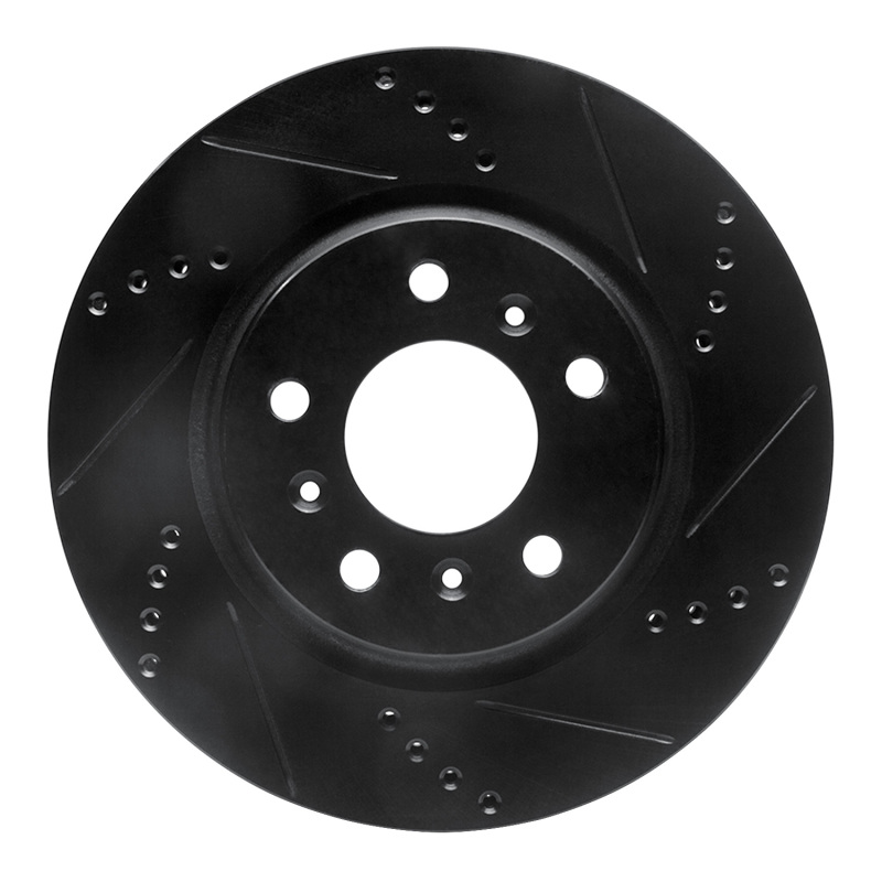 R1 04-09 Buick LaCrosse Front Right Drilled & Slotted Black Brake Rotor - 633-52024R