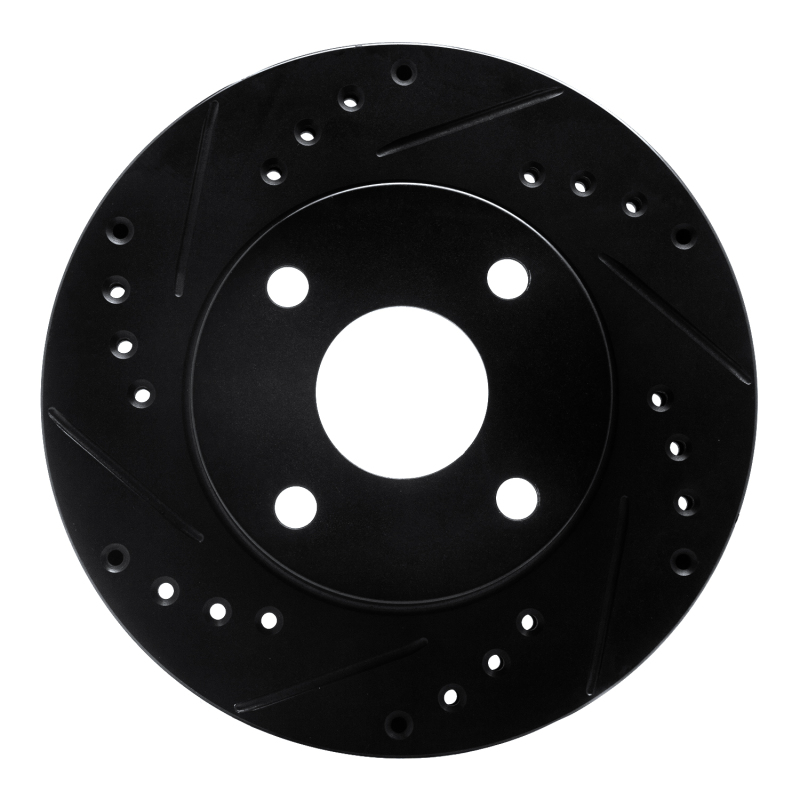 R1 90-01 Ford Escort Front Left Drilled & Slotted Black Brake Rotor - 633-54001L