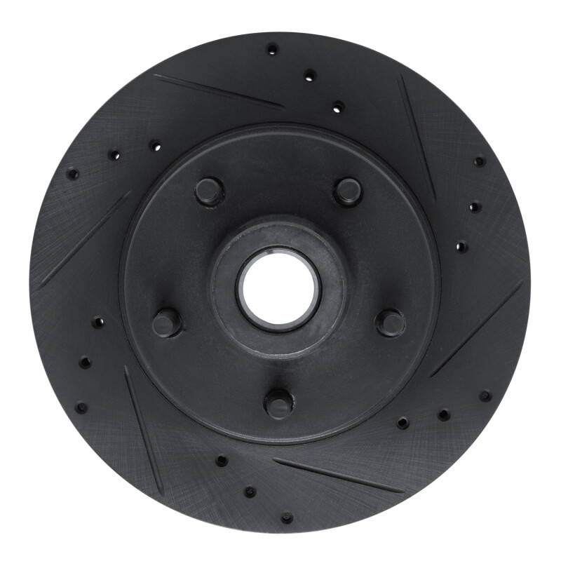 R1 73-73 Ford Country Squire Front Right Drilled & Slotted Black Brake Rotor - 633-54011R